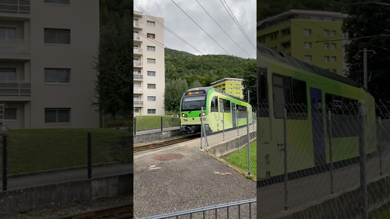 Passage de la Beh 542 &agrave; l'ancien arr&ecirc;t Monthey-En Place