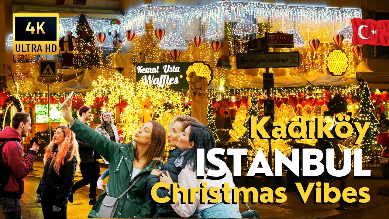 🇹🇷 Istanbul’s First Christmas Markets 2025 | Festive Cheer at Kadikoy, Night 4K Walking Tour