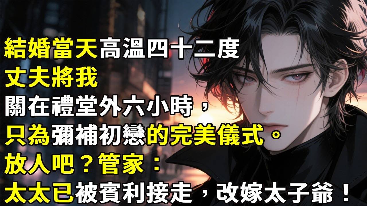 結婚當天高溫四十二度，丈夫將我關在禮堂外六小時，只為彌補初戀的完美儀式。放人吧？管家：太太已被賓利接走，改嫁太子爺。#心月言情 #故事頻道 #故事分享 #小說