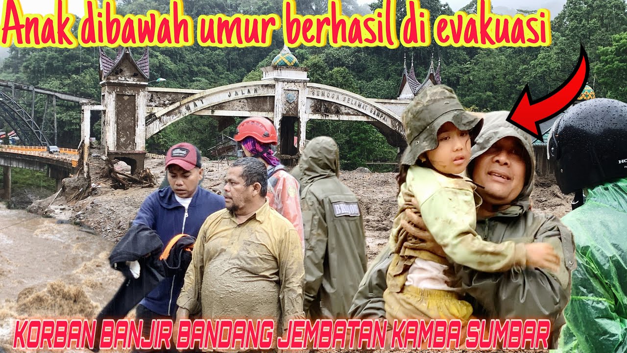 Cuaca Buruk‼️Evakuasi Korban Banjir Bandang jembatan Kembar Jalan Lintas Sumbar Bukittinggi