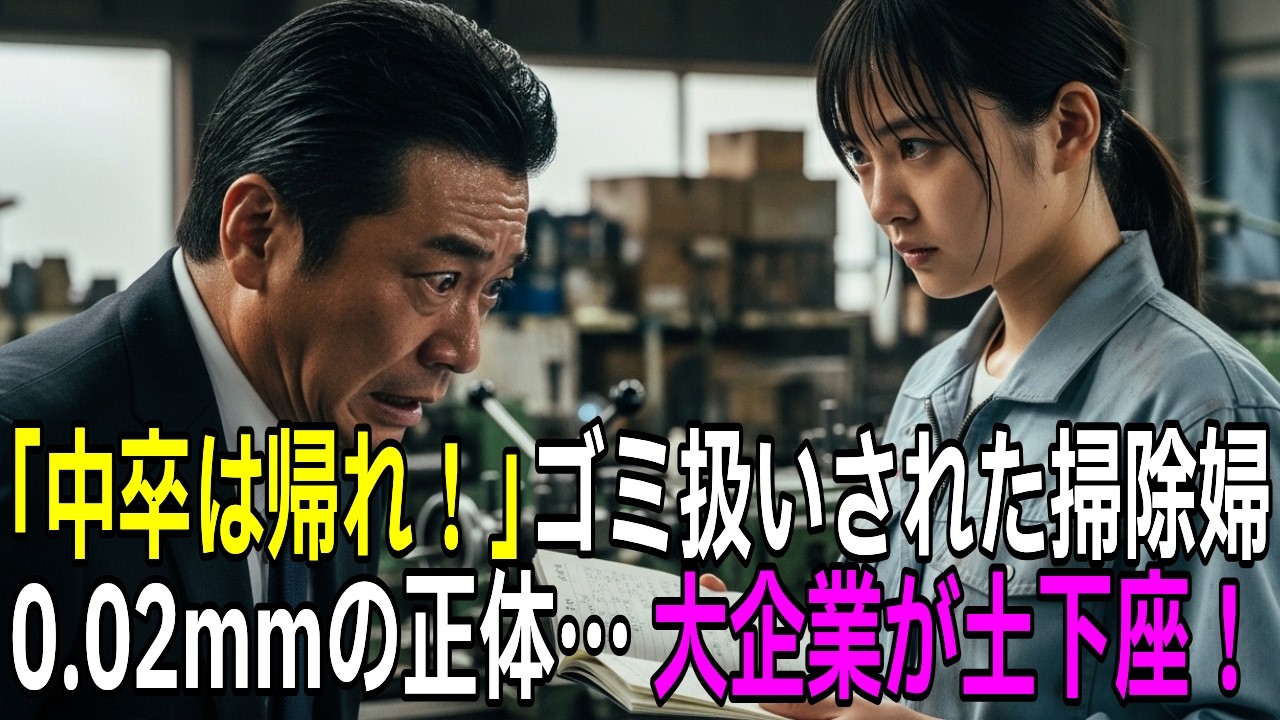 「中卒の掃除婦だと？」IQ200の天才少女が0.02mmの誤差で大企業を土下座させた衝撃の逆転劇！【感動する話】【朗読】