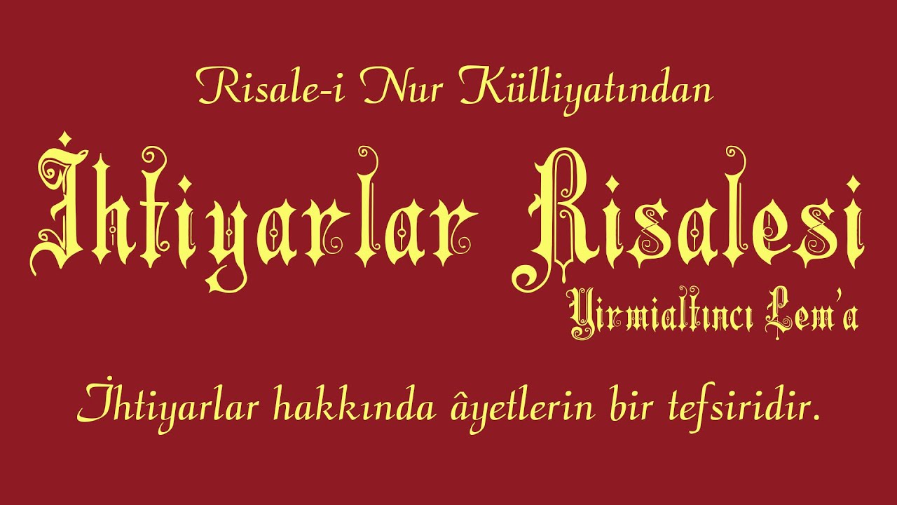 Risale-i Nur Külliyatı/Lem'alar/Yirmialtıncı Lem'a - İhtiyarlar Risâlesi