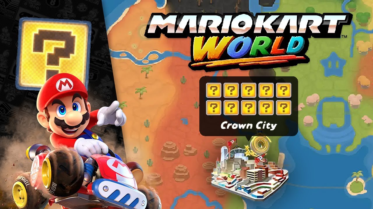 Mario Kart World - Free Roam: Crown City (ALL Hidden ? Panels)