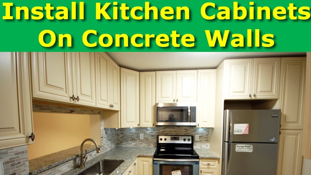 How To Install Kitchen Cabinets On Concrete Brick Walls, Drywall