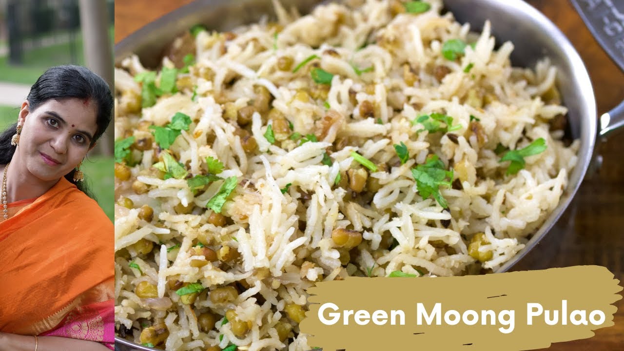 Green Moong Pulao Recipe | Pacha Payaru Pulao Recipe