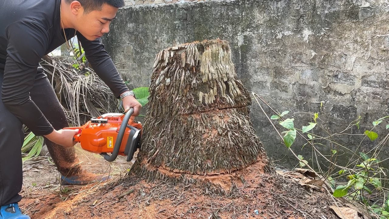 Creative Wood Recycling Art // Build A Table With A Unique New Style From Natural Tree Trunks