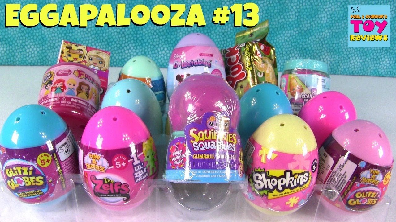 Eggapalooza # 13 Surprise Egg Disney Emoji Shopkins MLP Opening | PSToyReviews