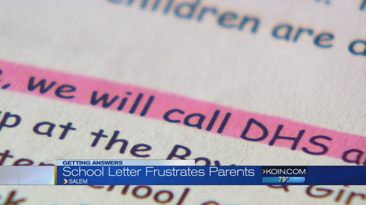 School letter threatens parents with call to DHS