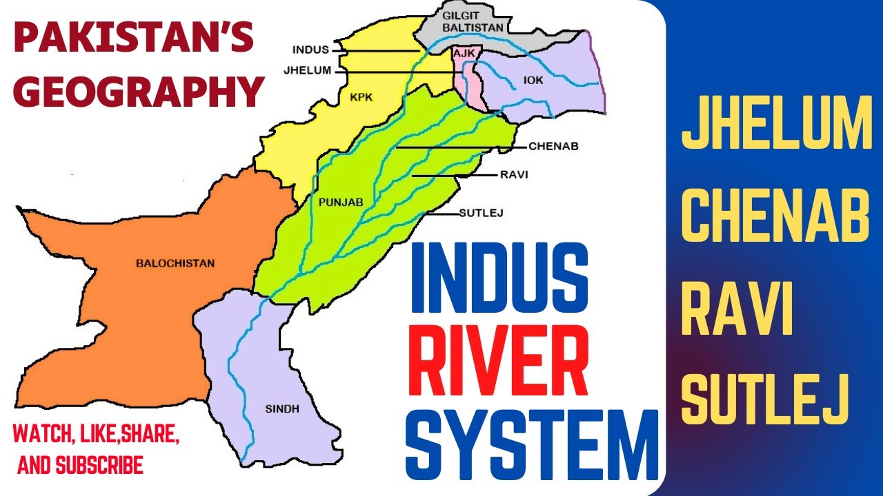 Indus River System of Pakistan | Tributaries Jhelum, Chenab, Ravi, Sutlej | Geography of Pakistan