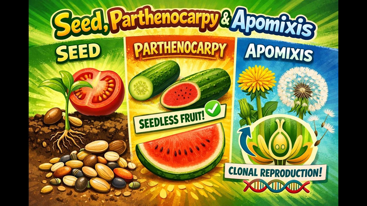 Post fertilisation event : Seed, Parthenocarpy and apomixis