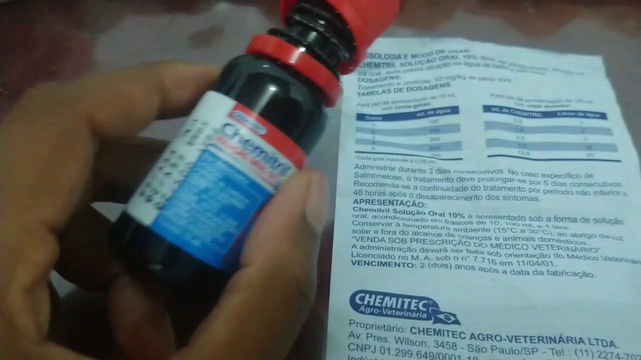 Chemitrii: Contra doenças respiratórias nas aves e coriza infecciosa.