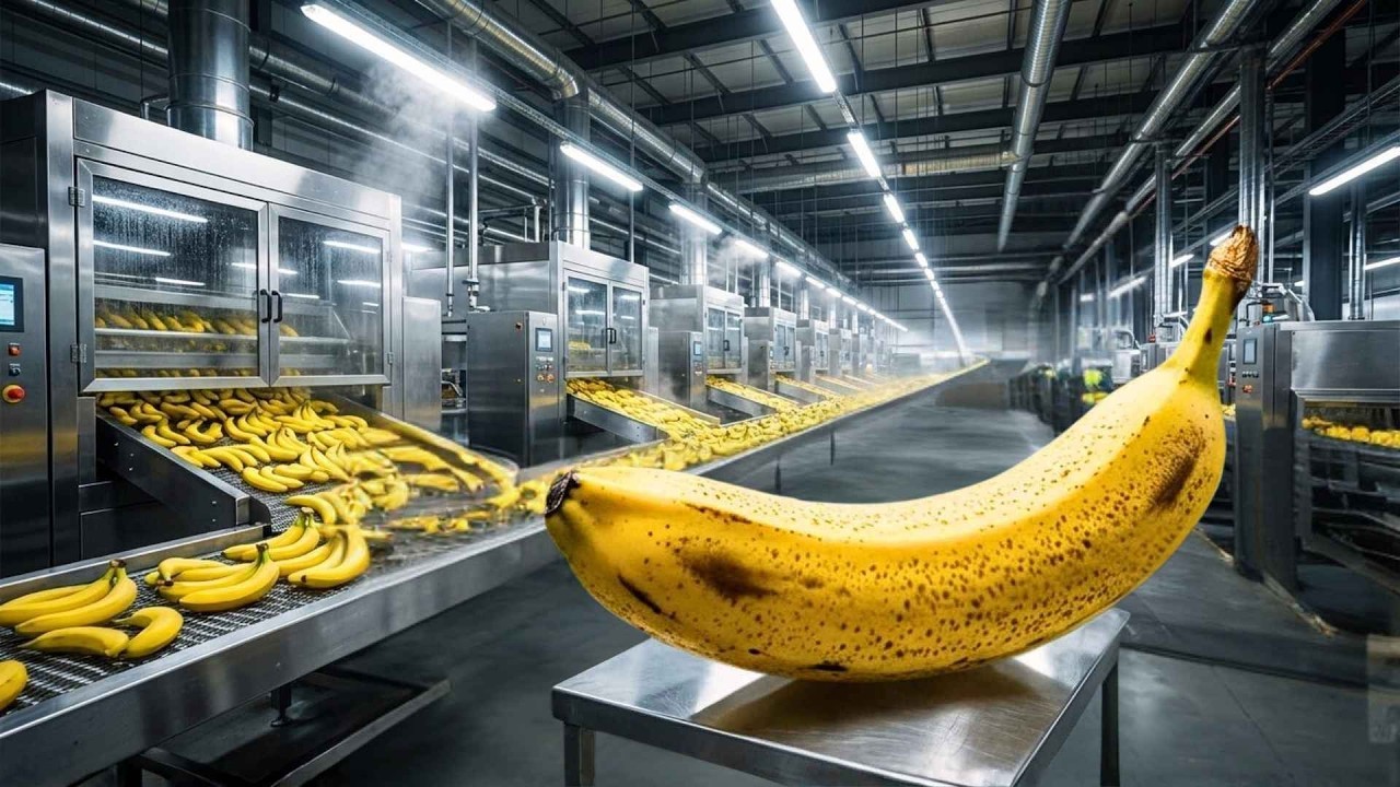 Inside a Massive Banana Processing Factory | 200 Tons of Bananas Every Day