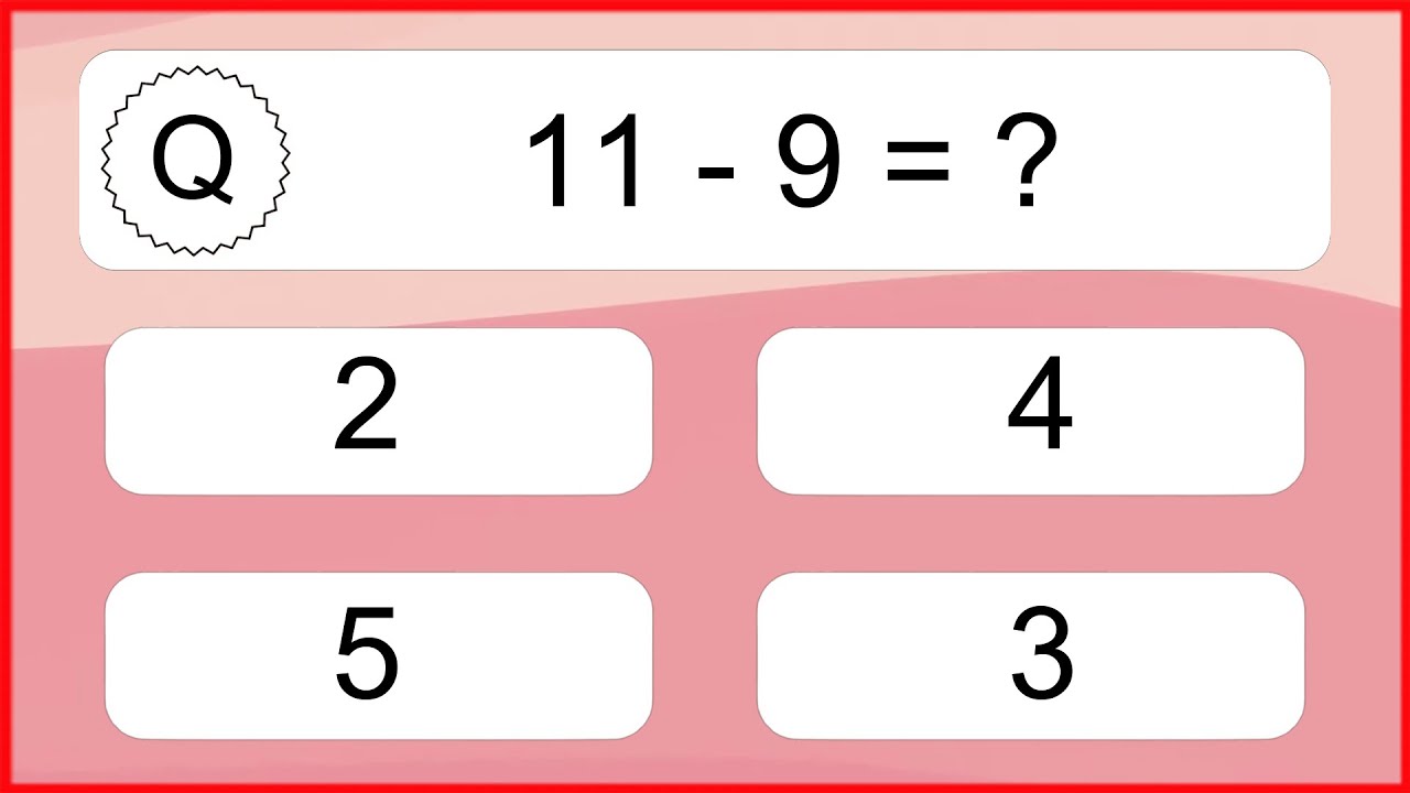 20 Subtraction Quiz Exercises for Kids: Numbers Up to 20