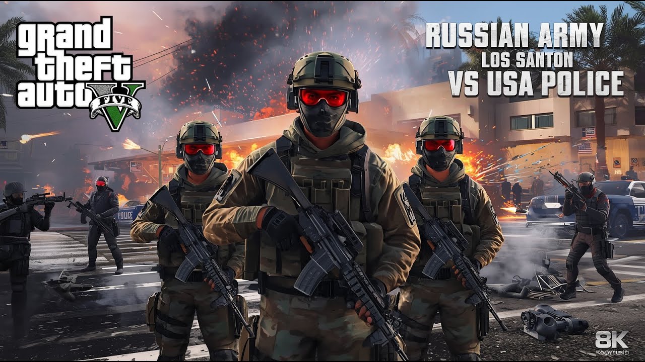 GTA 5 Russian Army vs Los Santos Police &ndash; Massive Shootout + Escape