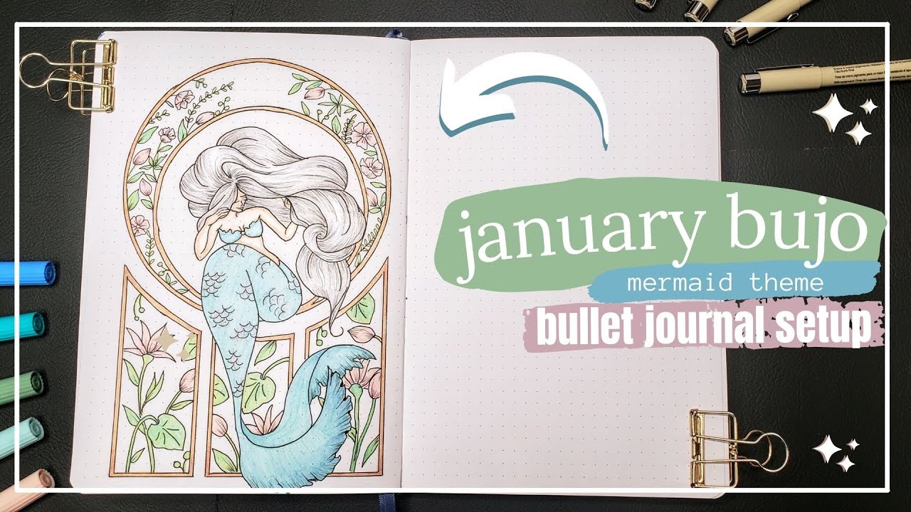 January 2022 | Mermaid Bullet Journal Setup