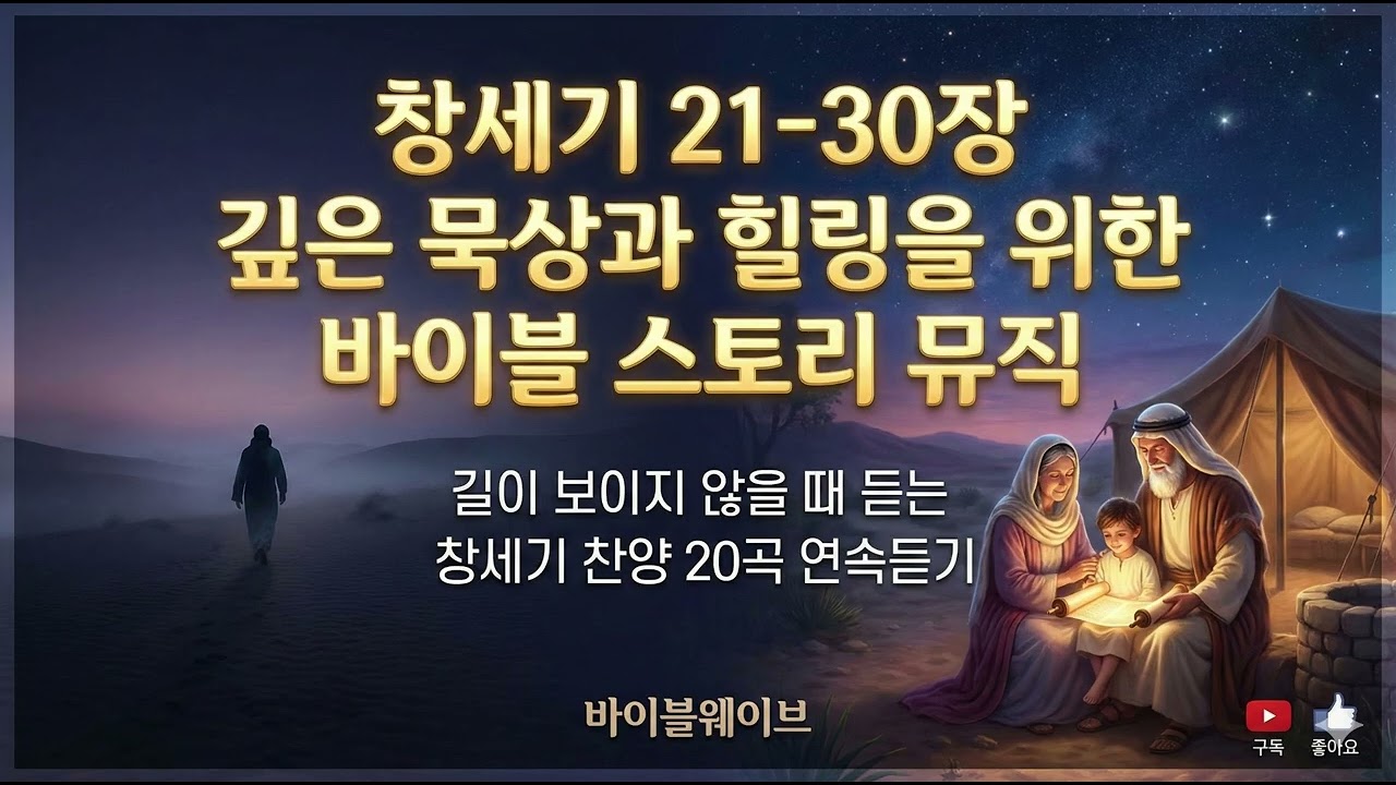 창세기 21-30장 깊은 묵상과 힐링을 위한 바이블 스토리 뮤직 | 길이 보이지 않을 때 듣는 창세기 찬양 20곡 연속듣기