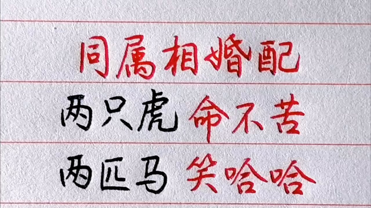 十二生肖同屬相婚配【俗話說】