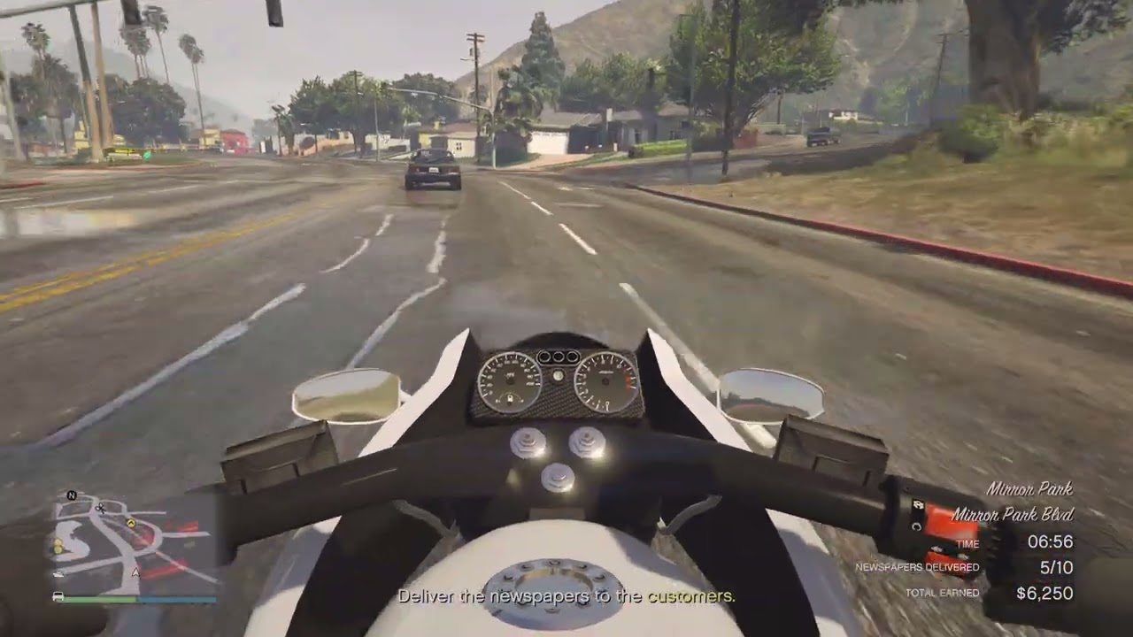 Grand Theft Auto V delivering Newspaper to customers