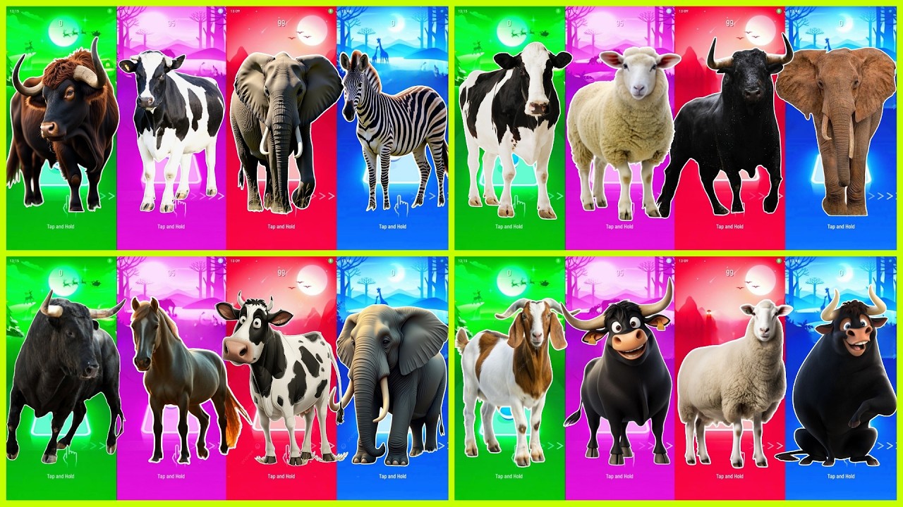 Funny Ferdinand 🆚 Funny Rhino 🆚 Funny Sheep  🆚 Funny Wolf 🆚 Tiles Hop EDM Rush