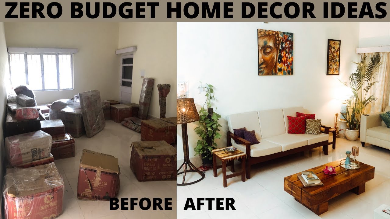 ZERO BUDGET LIVING ROOM MAKEOVER | Living Room Decorating Ideas | Living Room Tour India