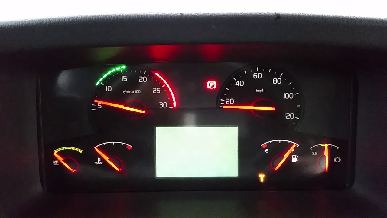 Volvo B12BLE Instrument cluster selftest