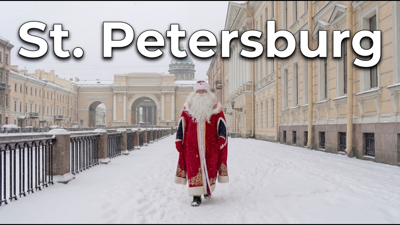 Прогулка по белому снегу Петербурга [4K]