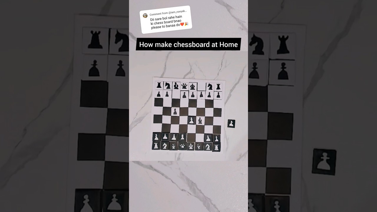 How to make Chess board at Home ♟️/ Handmade Chess board / Chess board from Cardboard /chess set