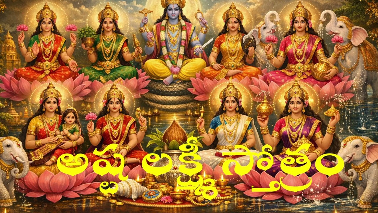 Ashta Lakshmi Stotram Full Chanting-8 Forms of Goddess Lakshmi- Wealth Prosperity & Moksha Blessings