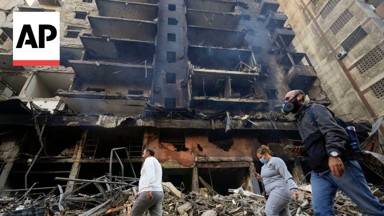 Aftermath of more Israeli airstrikes on Beirut's southern suburbs