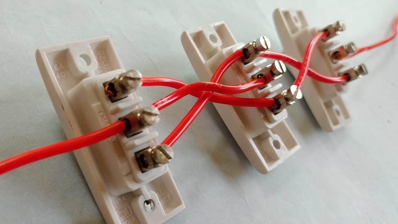 Connection for controls the 1lamp by 3switches | Wiring of  1lamp-3switches | 3Way switch connection
