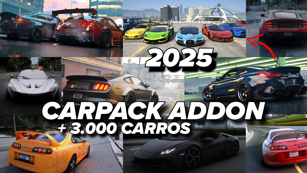 ESSE &Eacute; O MELHOR CARPACK DE TODOS OS TEMPOS PRA VC USAR NO SEU GTA V EM 2025 | + 3 Mil CARROS ADDONS