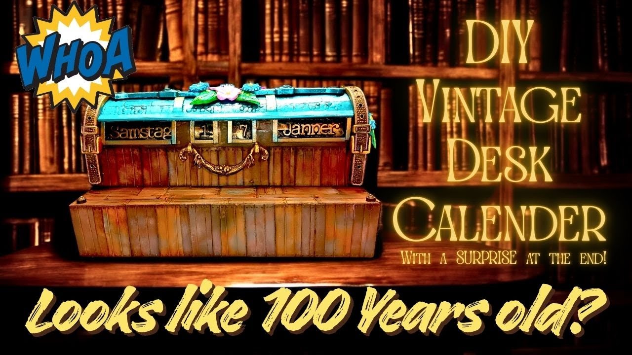 WOW! This looks 100 Years Old! DIY Vintage Desk Calendar + Surprise