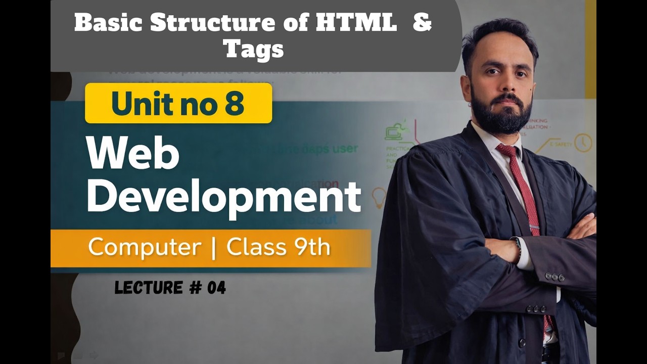 Basic Structure of HTML Explained | 9th Class Computer Unit 8 | Lecture 4