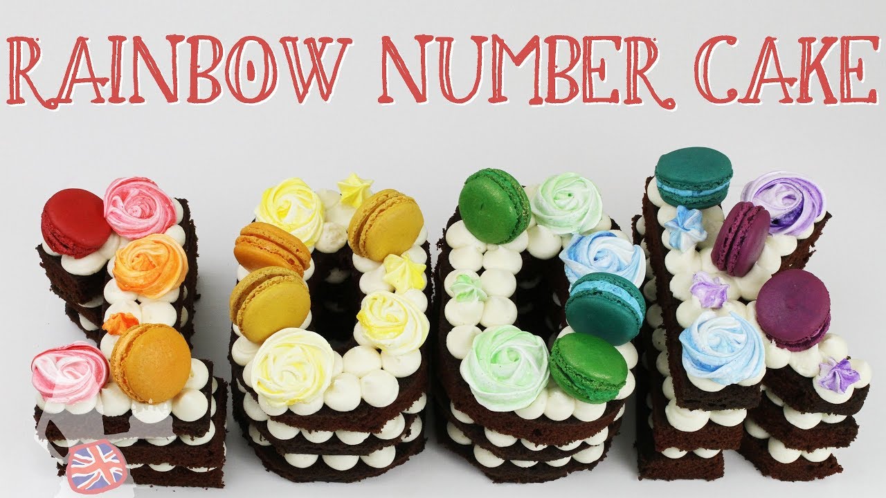Rainbow Number Cake
