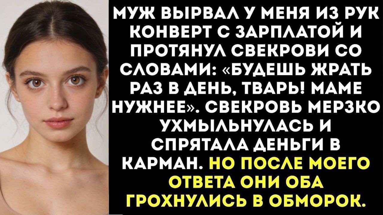 «Будешь тепер жрать раз в день!» — муж отобрал мою зарплату и отдал ее своей маме.