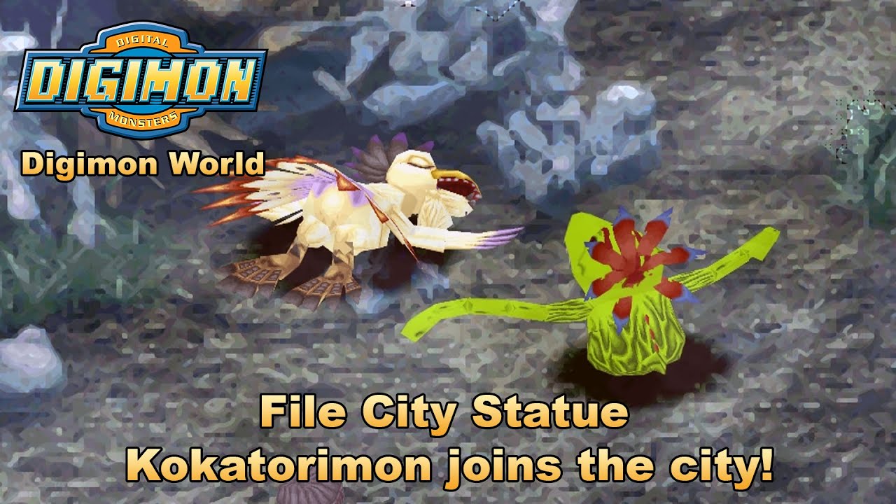 Digimon World HD Remaster Gameplay Part 33 - File City Statue ~ Kokatorimon joins the city!