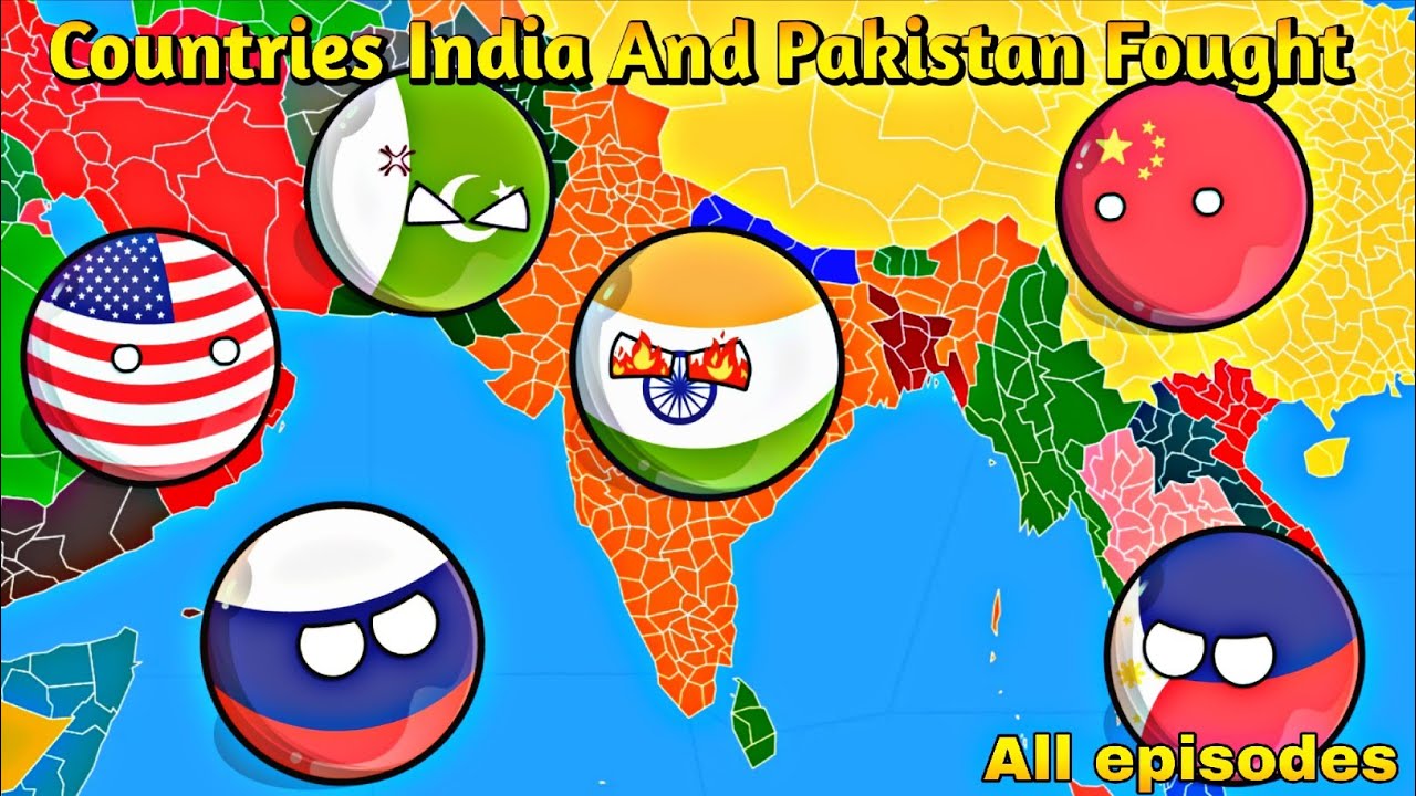 Страны Индия и Пакистан сражаются ⚔️😱 [Смешно и дерутся]🇮🇳 [Все серии 1+2] #countryballs #worldpr...