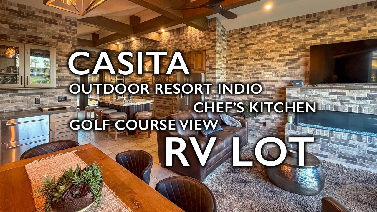 RV Lot 309- High-end casita RV lot with warm custom brick, stone, and tile finishes