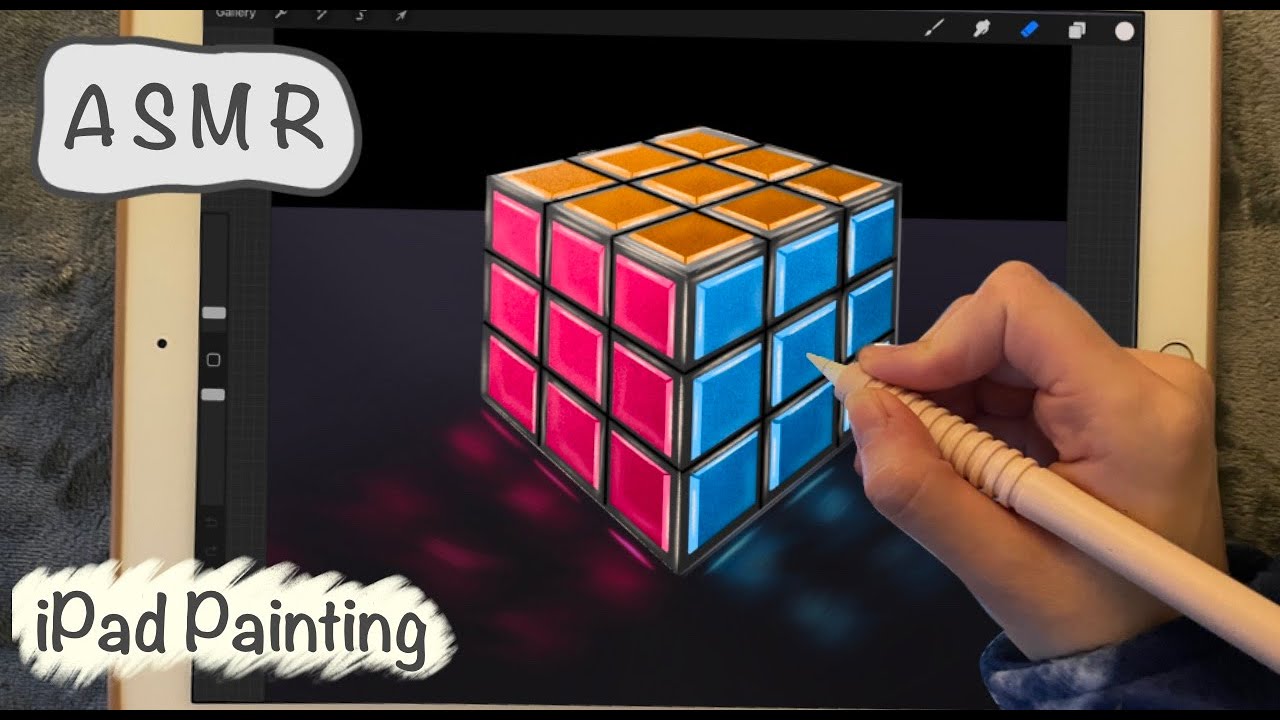 ASMR iPad Sounds - Teaching you digital art Procreate - Super Tingly Writing Sounds - mouth sounds
