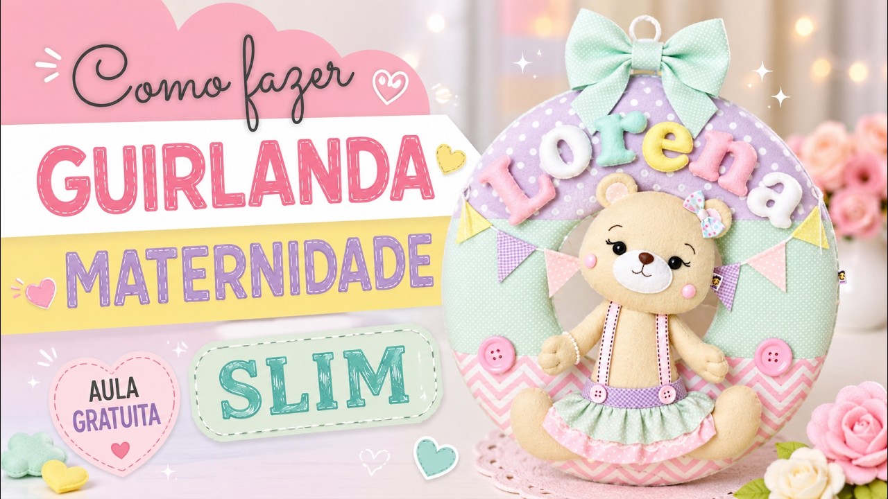 Como fazer guirlanda maternidade Slim - com Laço #feltro #diy | Bruno Nascimento