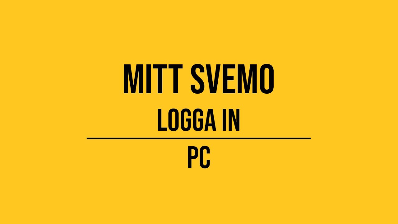Mitt Svemo - Logga in via PC