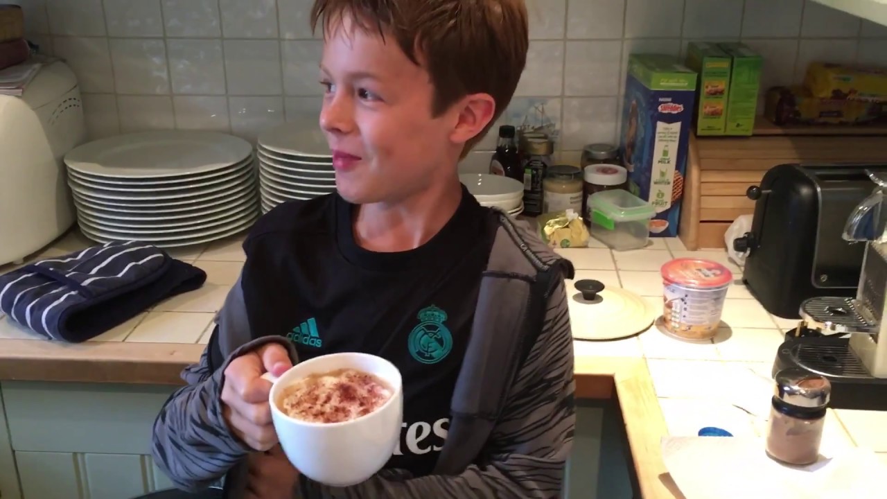 Charlie aged 10 with the Sage Creatista Plus coffee machine