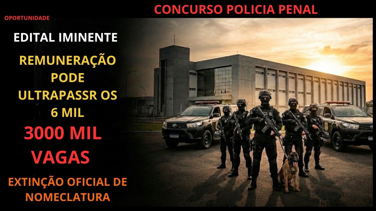 CONCURSO POLICIA PENAL🚨3000 MIL VAGAS😱REMUNERAÇÃO ULTRAPASSA OS 6 MIL😎EDITAL IMINENTE🔥EXTINÇÃO...