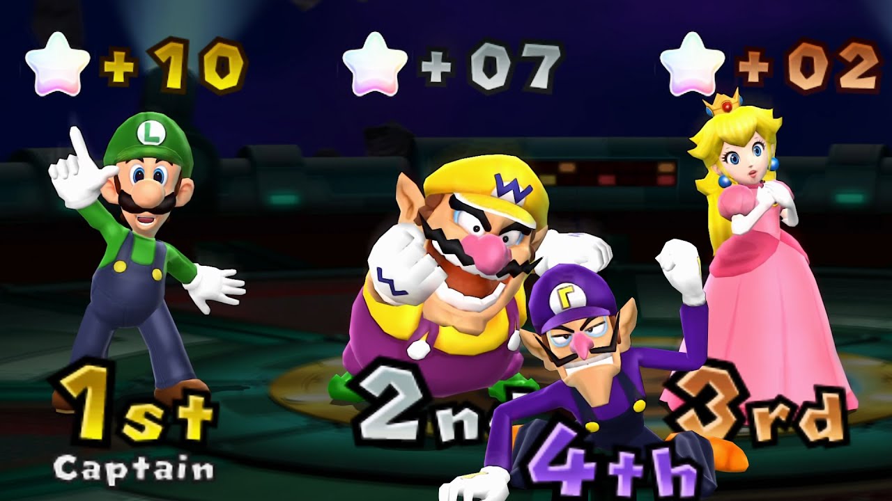 Mario Party 9 Bowser Station gameplay Luigi, Waluigi, Wario, Peach | AlexGaming