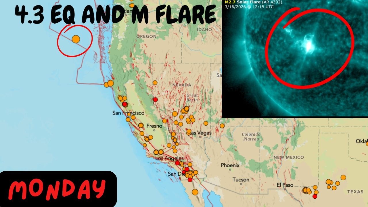 Землетрясение магнитудой 4,3 в зоне разлома Бланко. Неожиданная вспышка магнитудой M на Солнце. О...