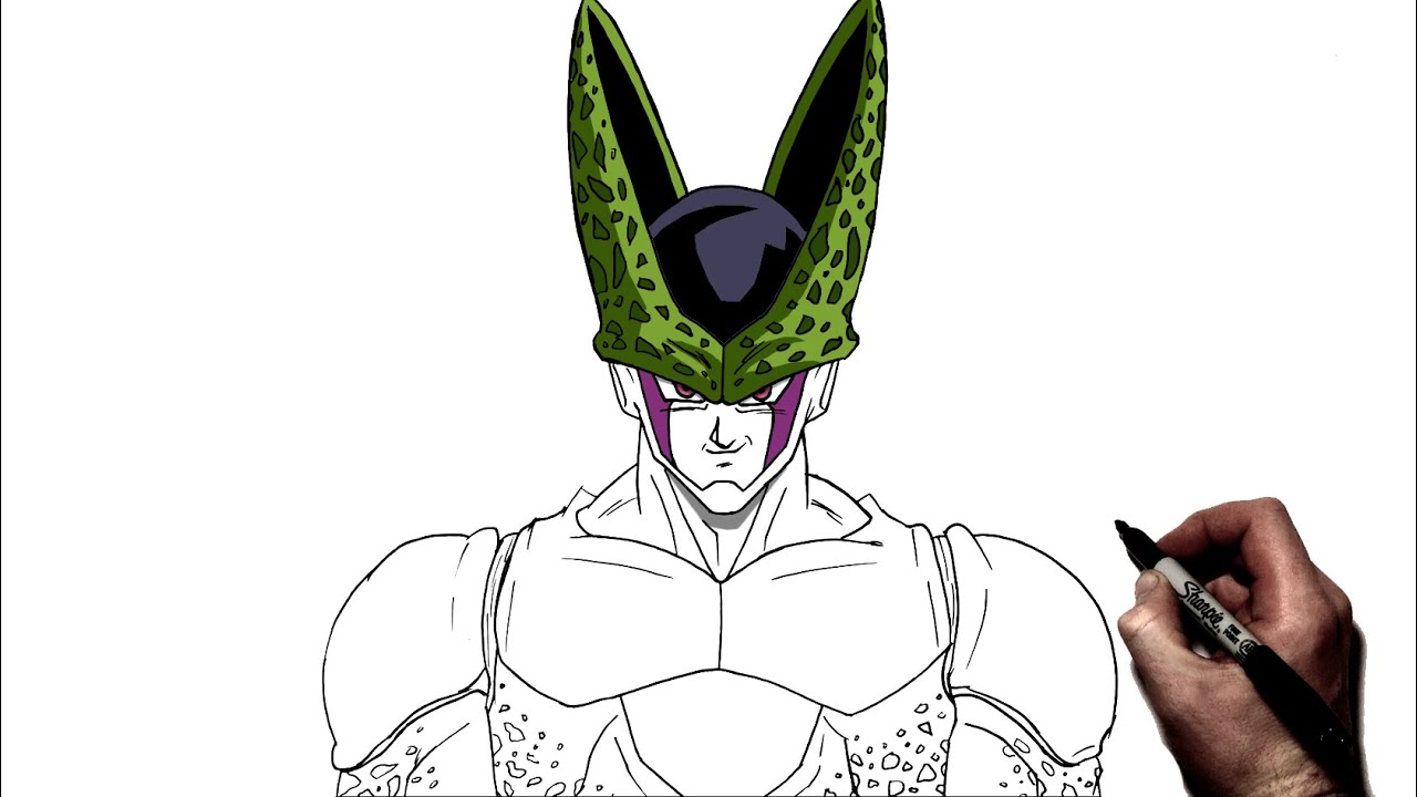 How To Draw Perfect Cell | Step By Step | Dragonball