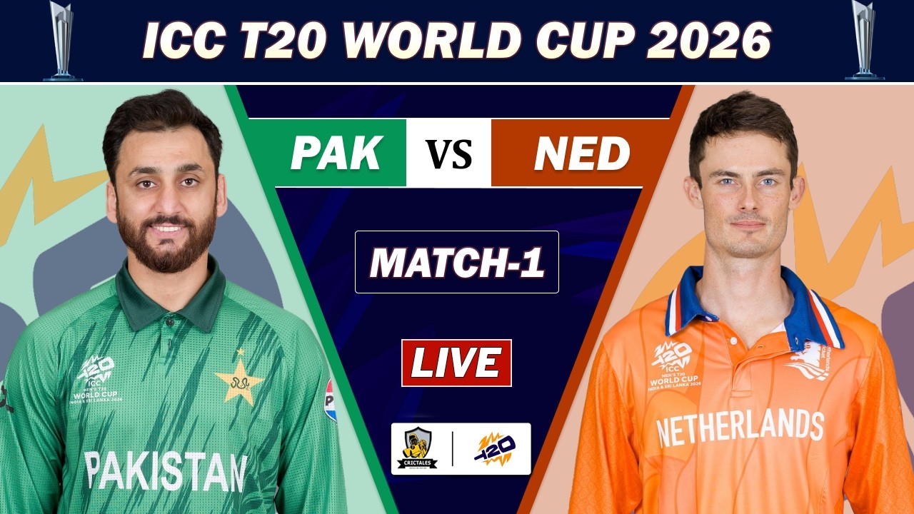 PAKISTAN VS NETHERLANDS ICC WC 2026 1ST T20 MATCH LIVE | PAK VS NED CRICKET MATCH COMMENTARY