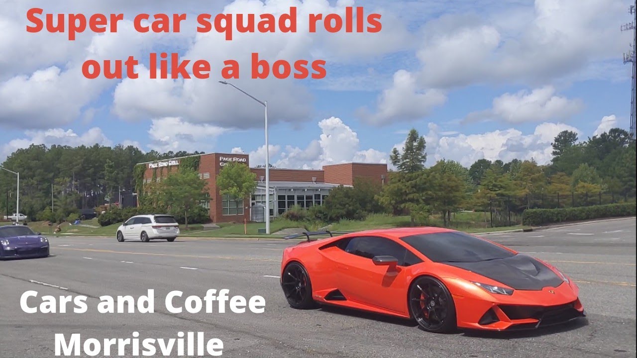 Crazy revving and cars going wild at cars and coffee Morrisville