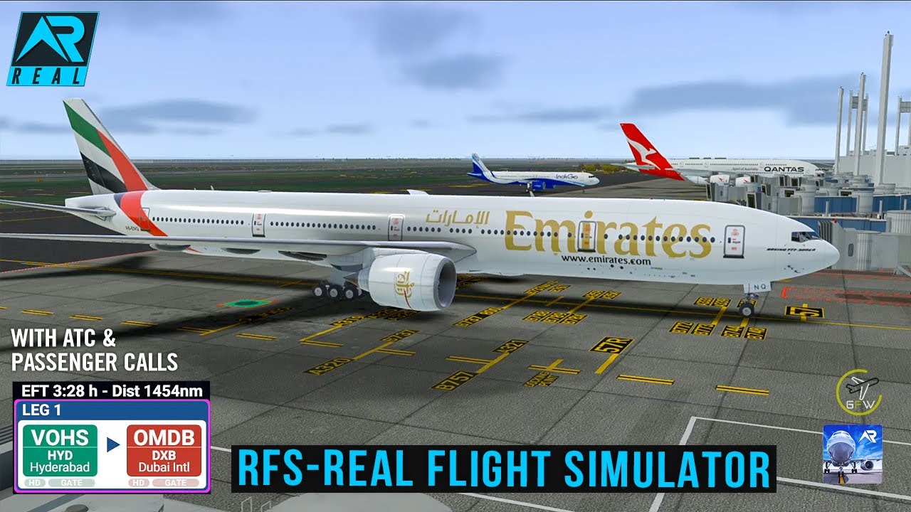 RFS - Real Flight Simulator - Hyderabad to Dubai ||Full Flight||B777||Emirates|FullHD||RealRoute