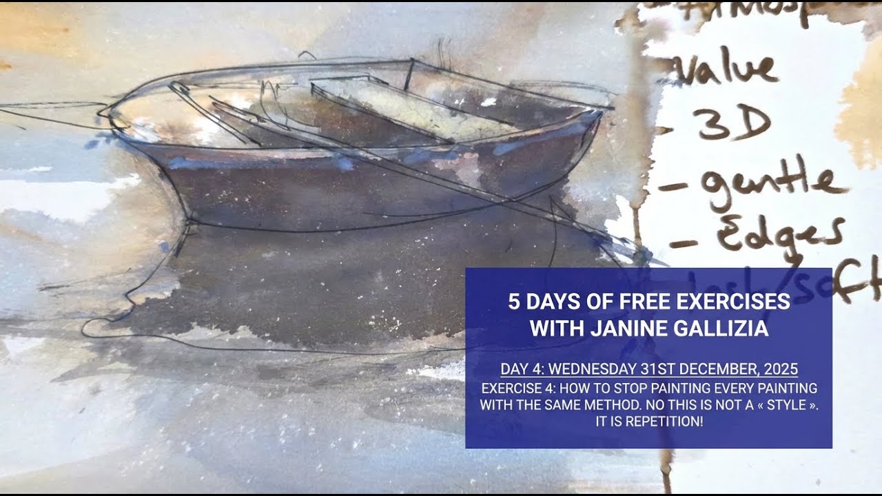 WATERCOLOUR exercise DAY 4. Are you sure you want to create your own painting style? Janine Gallizia